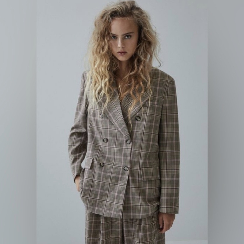 Zara pink/tan oversized blazer size XS